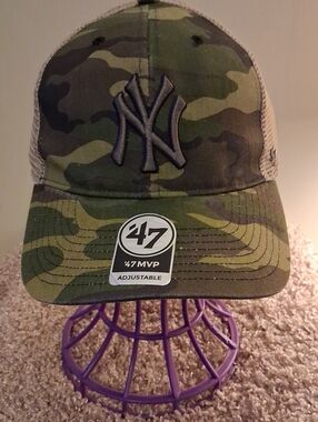 47 Camo Mens Trucker Hat with New York Logo